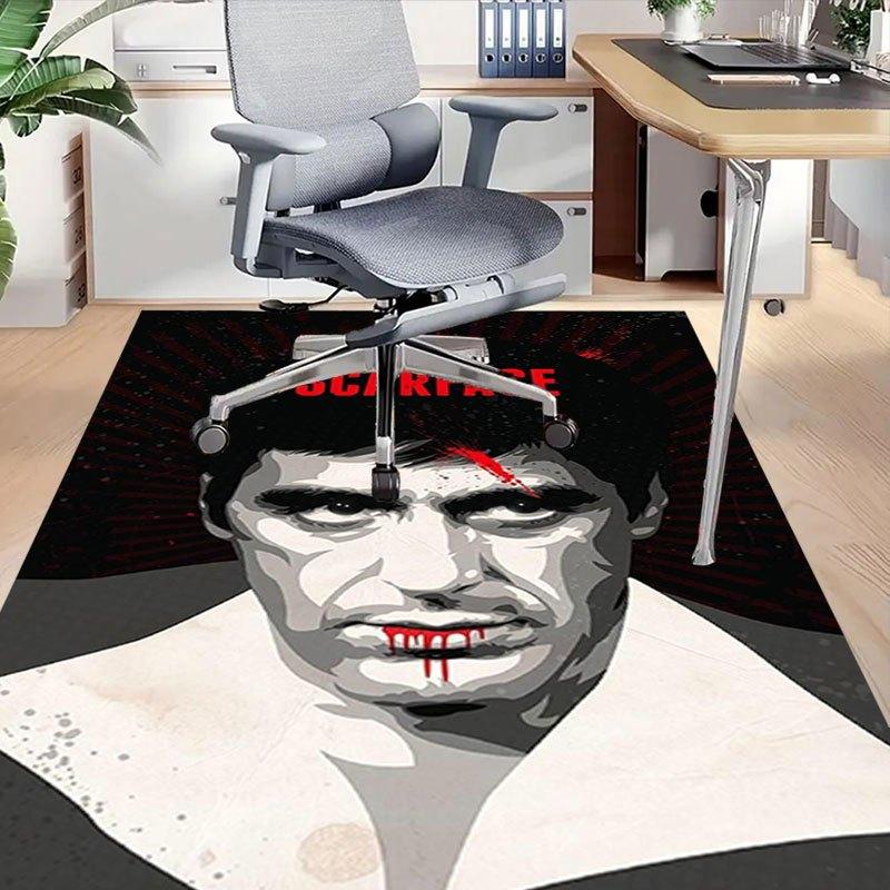 1 Stück Scarface Büroteppich Stuhlunterlage Weich, Bequem, Ganzjahres, Perfekt für Zuhause, Schlafzimmer oder Bürodekoration, Perfektes Geschenk für