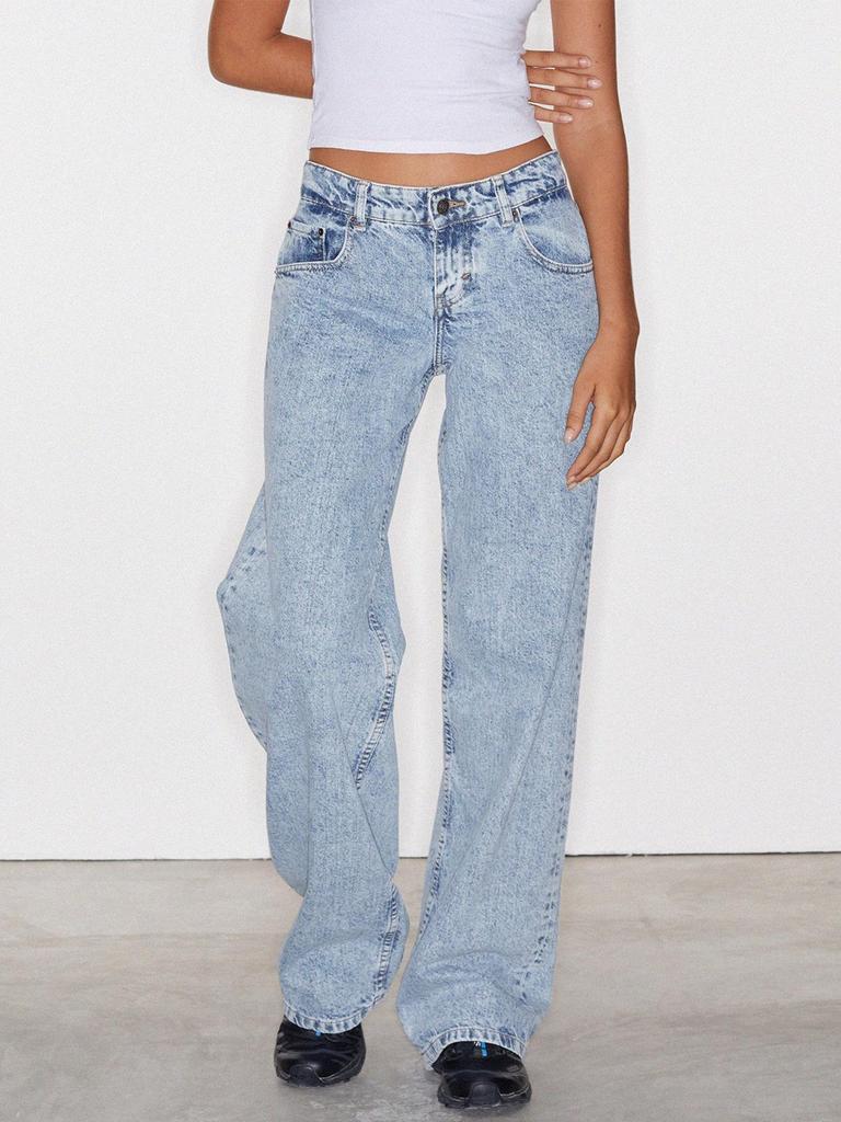Jeans dritti in denim da donna di alta qualità europei e americani