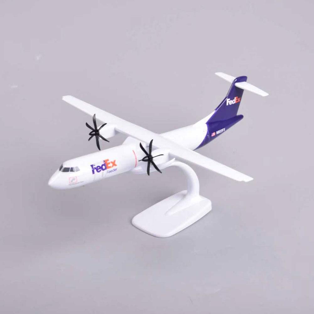 ATR FedEx Airways 28cm 1/100 Scale Diecast Metal Alloy Aircraft Model Miniature Airplane With Plane Stand Decoration