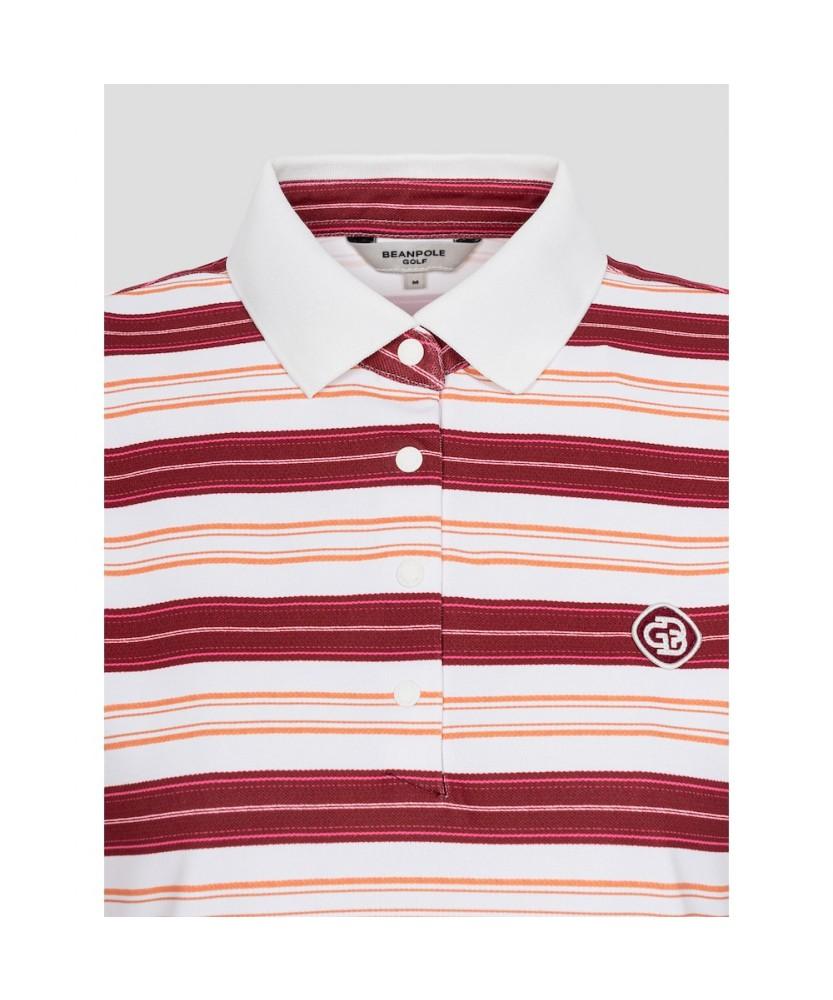 BEANPOLE GOLF Women'S Striped Short Sleeve T-Shirt - Wine