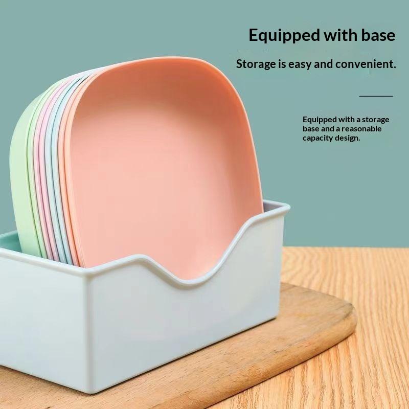10pcs Set Reusable Fruit & Dessert Plates - Washable, Multifunctional Snack Dishes With Built-In Base For Bones & Candy