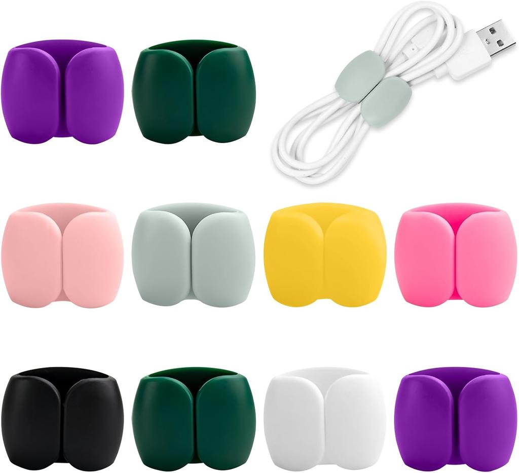 10PCS Cable Tie Clips, Adhesive Wire Fasteners for Desk and Wall Use, Suitable for Office, Kitchen, and Household Organization(Random Color,F)