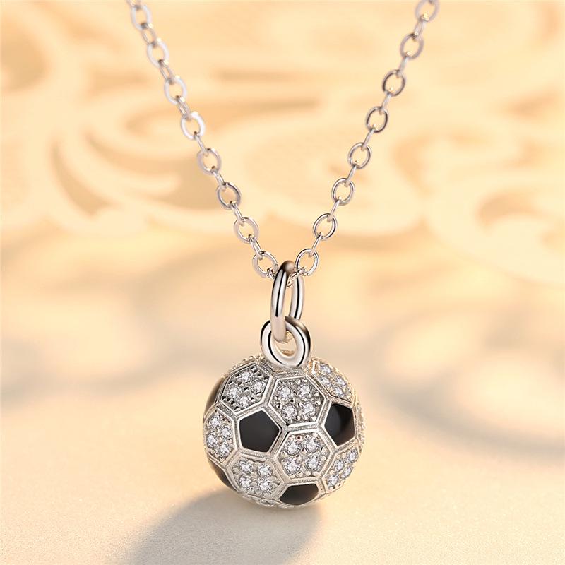 2022 World Cup Rhinestone Football Pendant Necklace