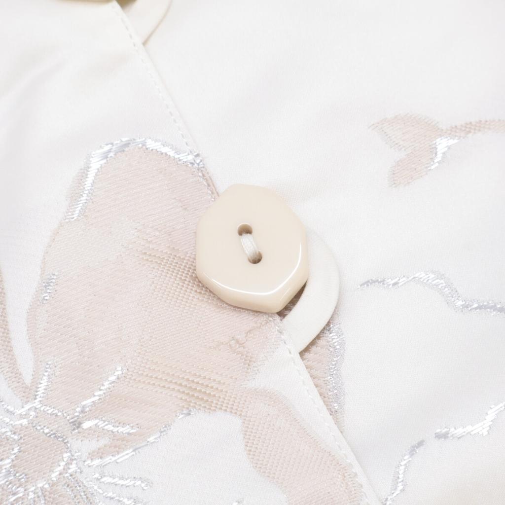 ARMANI COLLEZIONI [Domestic Genuine] GMC12T GM128 Flower Print Collarless Jacket Jacket 42 White / SilverUsed