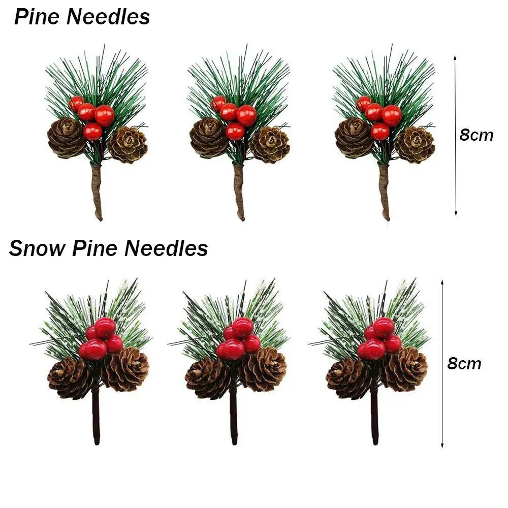 Christmas Ornament Xmas Tree Decor Holly Branch Christmas Pine Cone Artificial Pine Needles Artificial Pine Artificial Flower