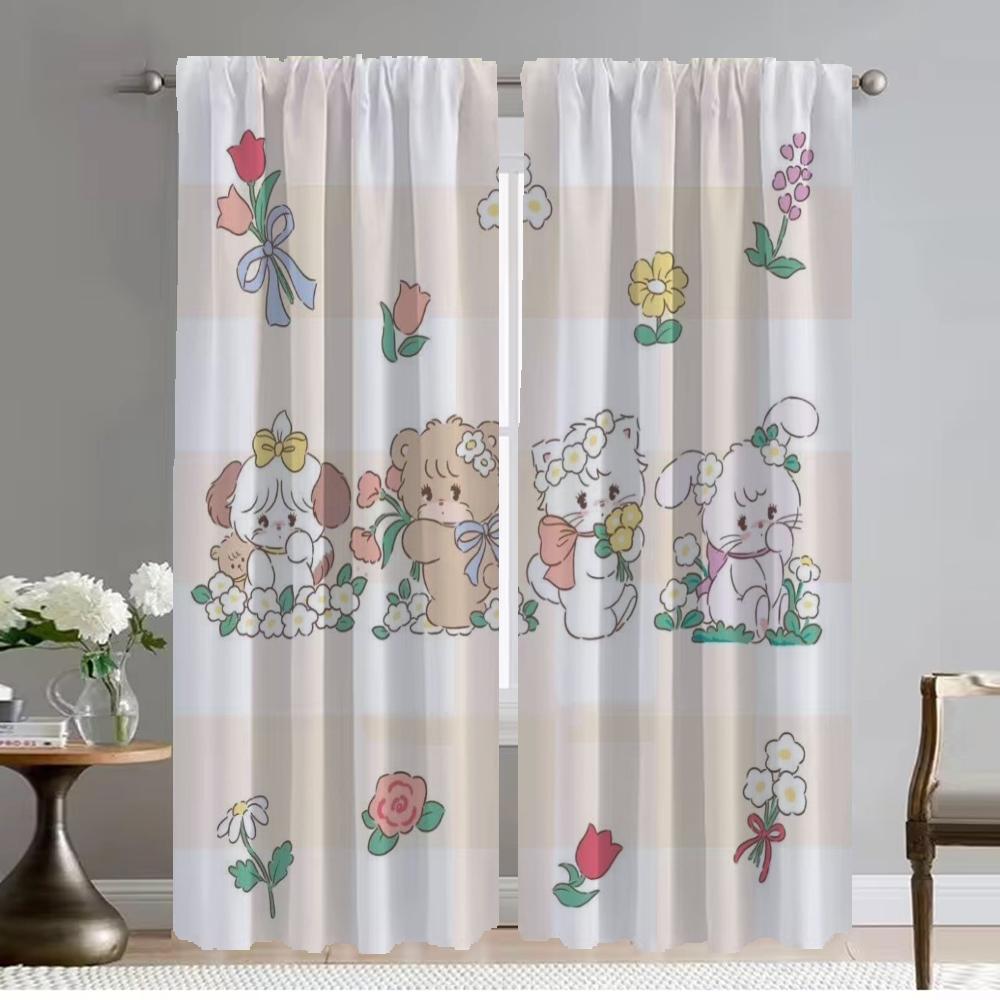 

Шторы Mikko Anti-mosquito для гостиной, украшения на Хэллоуин, затемняющие шторы для домашнего интерьера, 2 шт., перегородка W50xH70cmx2pcs-CL