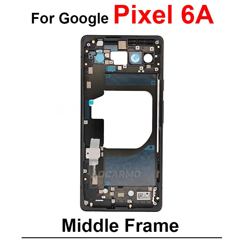 1Pcs Middle Frame With Side Key For Google Pixel 6A Middle Cover Panel Repair Replacement Parts Middle Frame