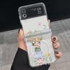 3PCS Foldable Shockproof Case for Samsung Z Flip6 Flip5 Flip4 for Magsafe Magnetic Beautiful Flower Pattern Clear Hard Pc Slim Case Cover