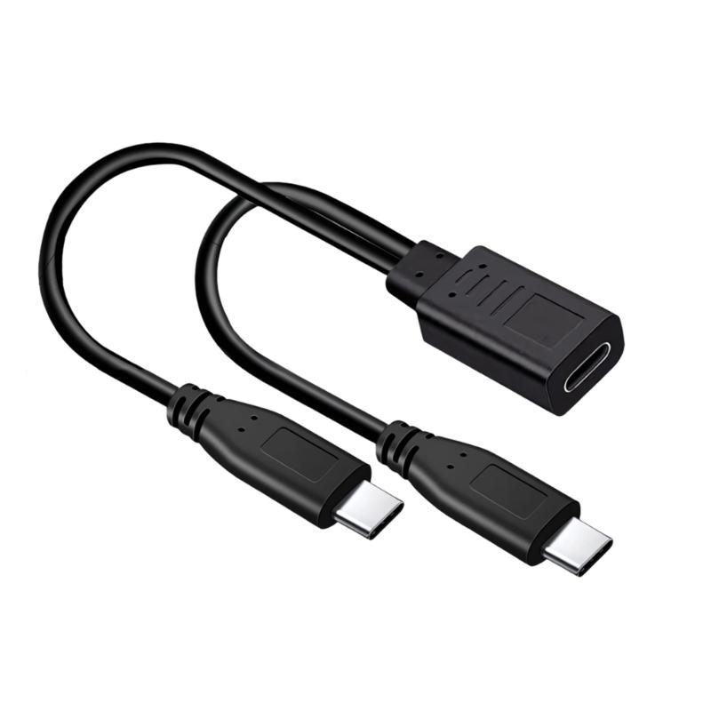 Type C to Double Type C Chargers Cable 5V 3A Power Delivery 15W Fast Charging Cable  for Phones Tablets 30cm Length