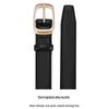 Women's Versatile Long Leather Belt with Alloy Buckle - High-Grade Casual Waist Accessory In Black for Jeans