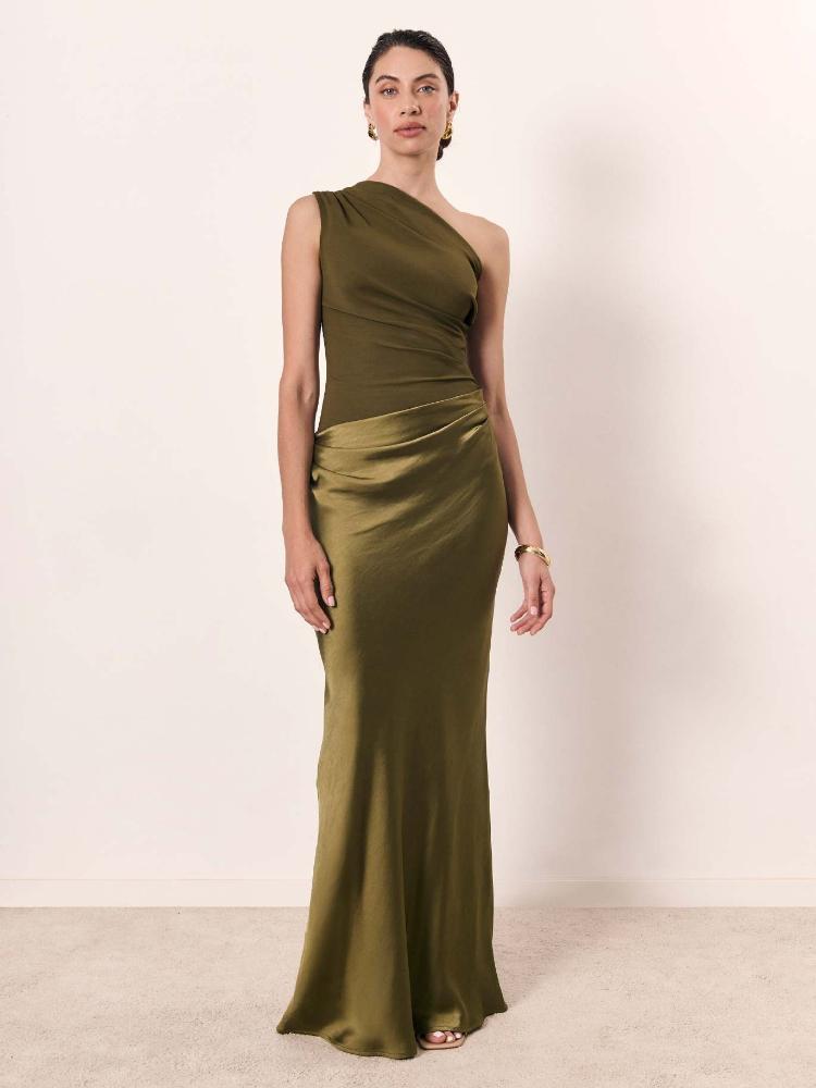 Damen Lila Einseitiges Bodycon Midi-Kleid