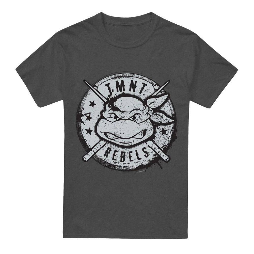 Tmnt Rebels Distressed Logo 100% Cotton T-shirt Mens Tees Top S-3XL, Charcoal M