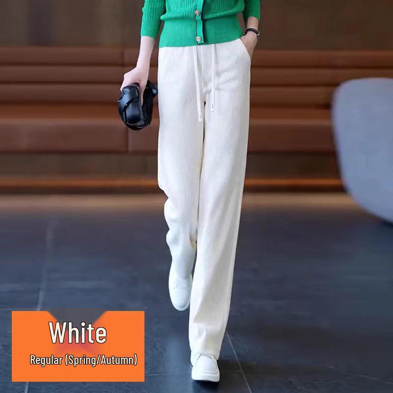 

Women s High-Waisted Corduroy Pants: Fleece-Lined, Thick, Versatile Autumn/Winter Wide-Leg Trousers M, 90-105 lbs