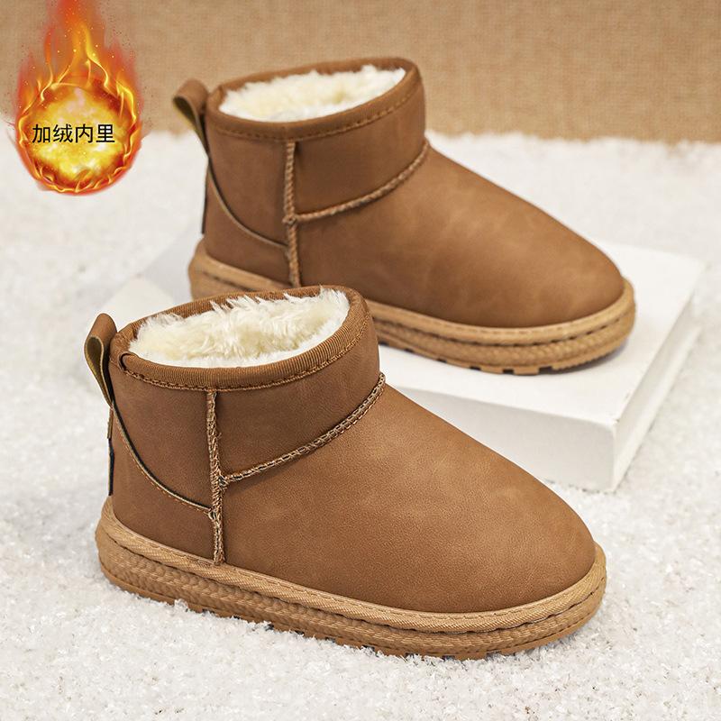 

Зимние новые детские сноубутсы флисовые утепленные теплые меховые интегрированные хлопковые ботинки 26-37 размер хлопковая обувь для мальчиков и девочек 33