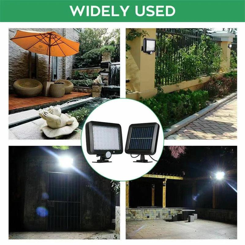 Solar-Split-Wandleuchte 3-Modus Wasserdicht Bewegungssensor LED Sicherheitslampe für Garage Garten Straße Außenbeleuchtung