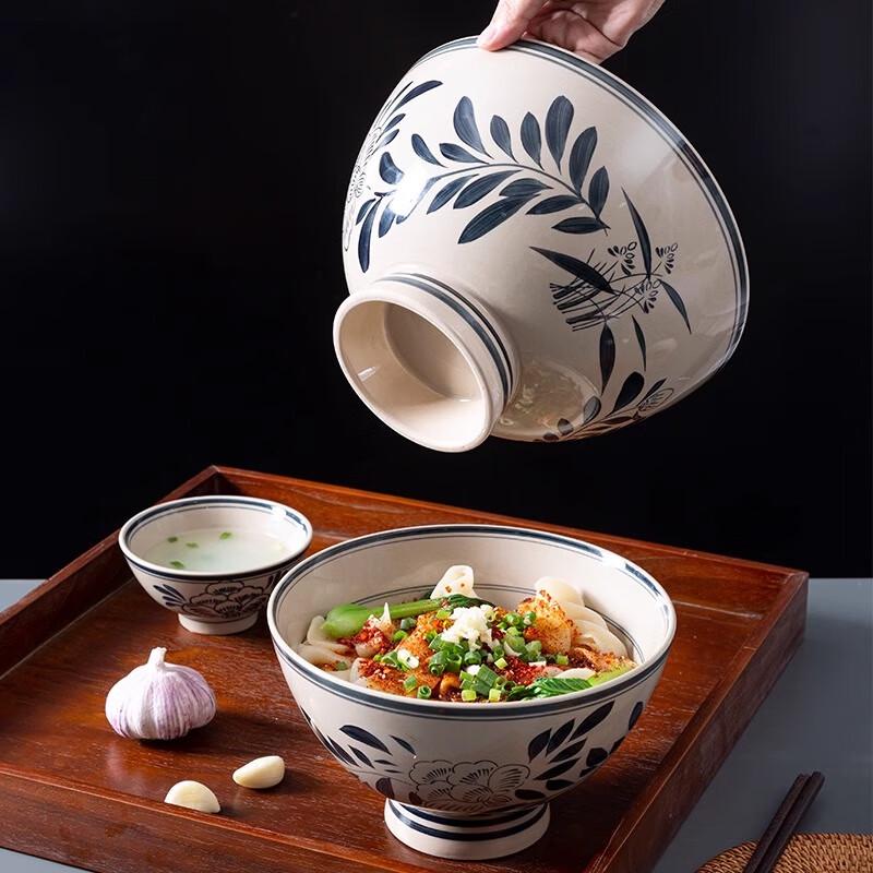 9-inch Lotus High-Foot Ceramic Noodle Bowl