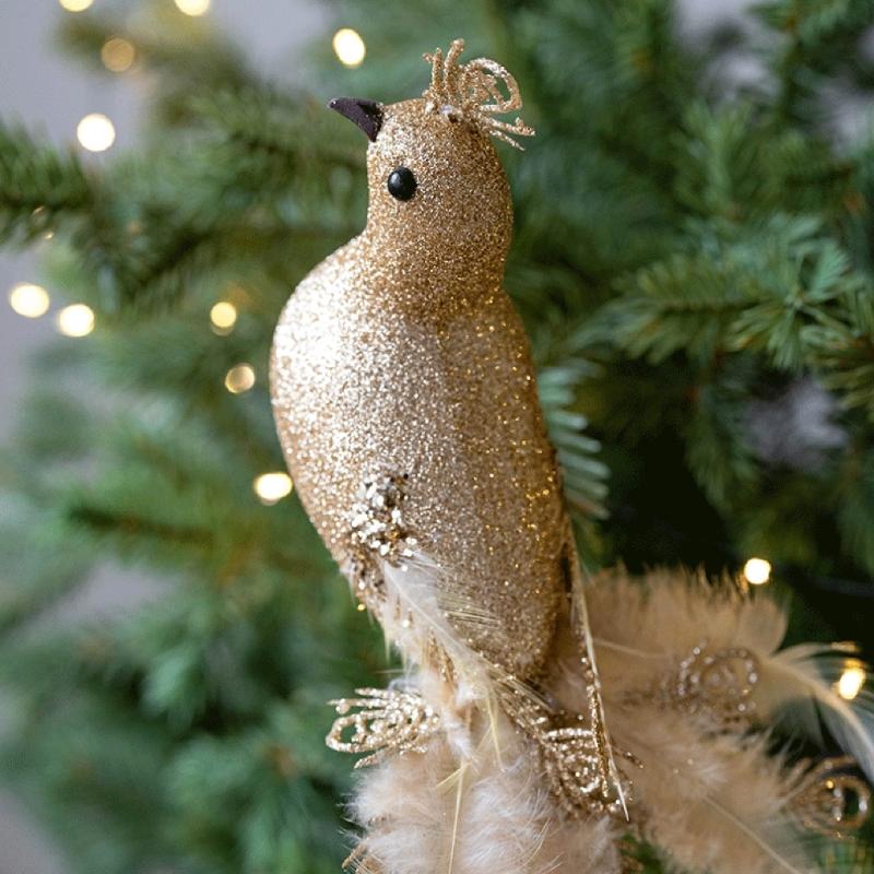 Foam Craft Peacocks With Delicate Design Sparkling Detail Christmas Tree Toppers Ideal For Indoors Outdoor Holiday Decors