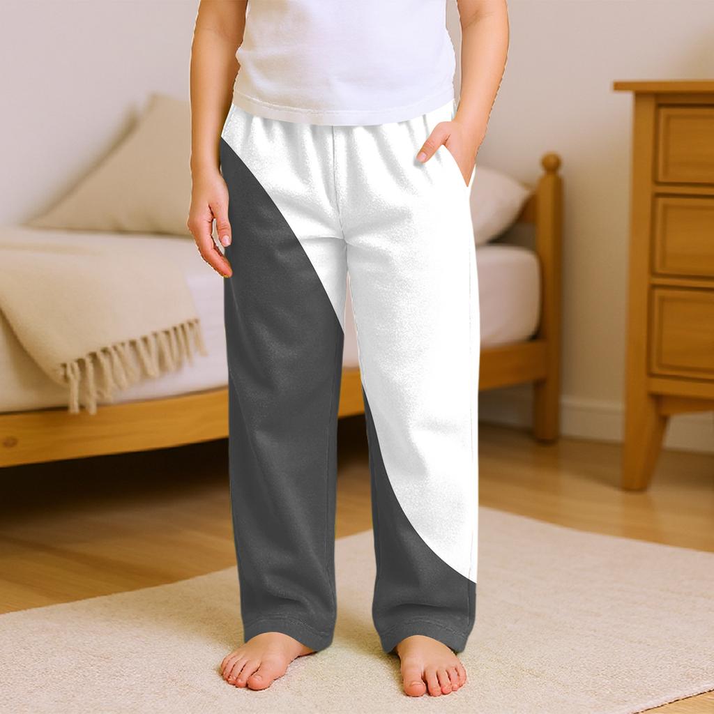 Fashionable Children's Versatile Geometric Print Pocket Casual Pants