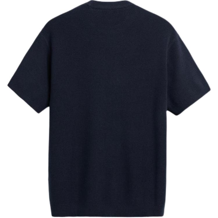 Zara Top de punto de manga corta de cuello redondo y color liso para hombre Azul 2621400-401