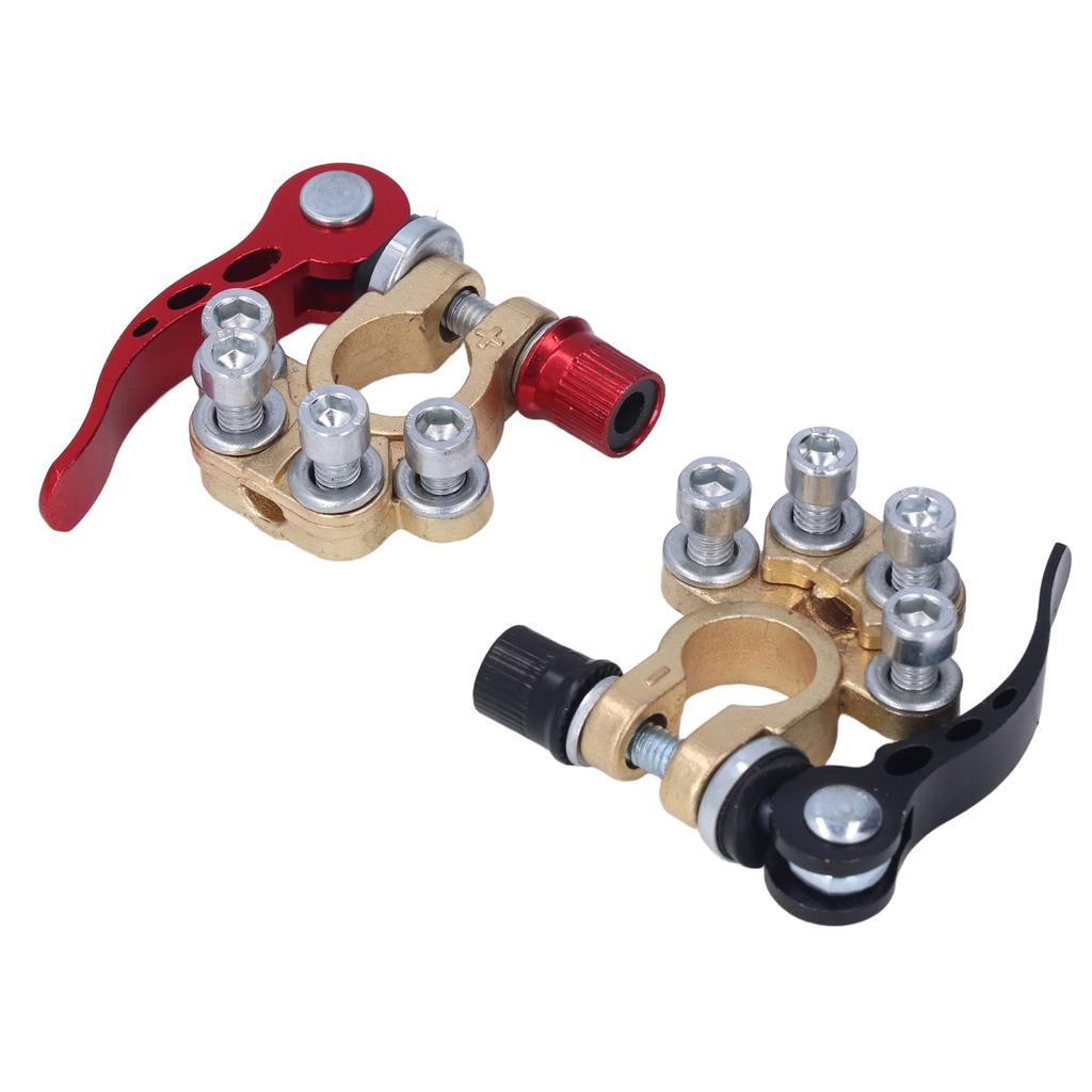 2Pcs Car Battery Terminal Connector Kit Clamp Replacement Adjust Disconnect Quick Release Tool