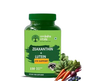 Vruksha Vitals Eye Support  Lutein and Zeaxanthin (100 Mg) 150 Tablets/Capsules Supplement with Astaxanthin, Vitamin A, Vitamin C, Vitamin E