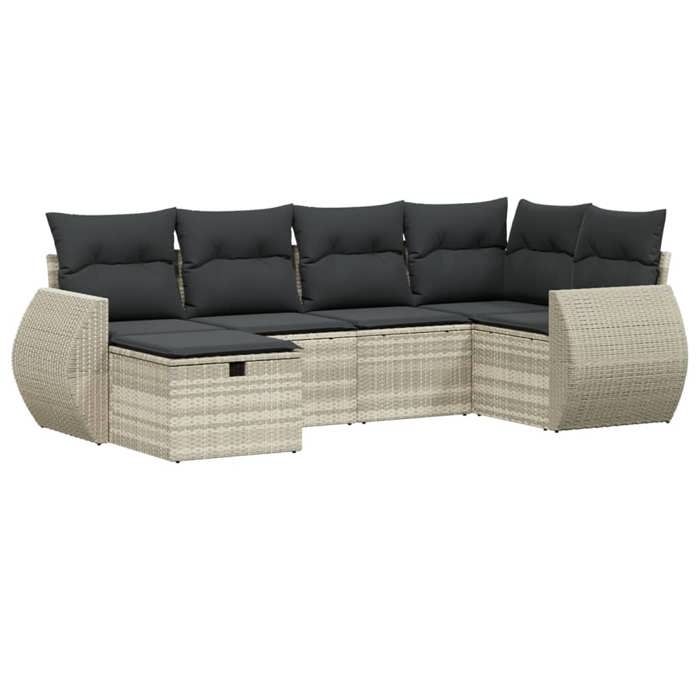 VidaXL Garden Lounge Set with Cushions 6 Pcs, Patio Sofas, Patio Furniture Set, Outdoor Furniture, Grey 3264108