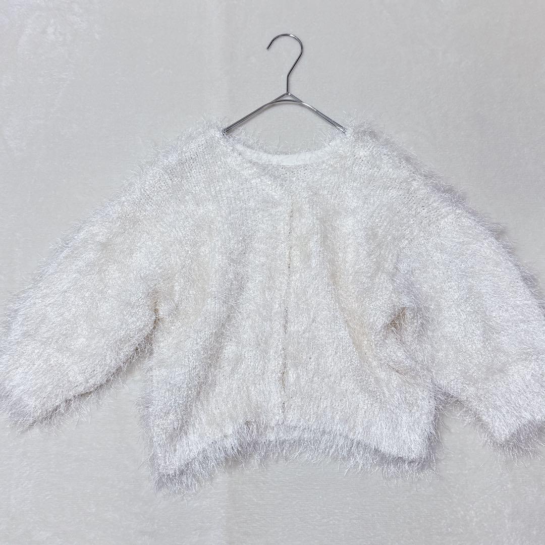 Lily Brown  Shaggy Knit Cardigan Short Sleeves Girly Date Girls  Night Out F