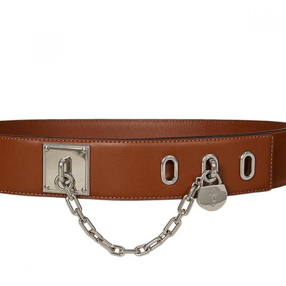 Ralph Lauren Leather Chain Padlock Wide Belt Walrblt0f320294200