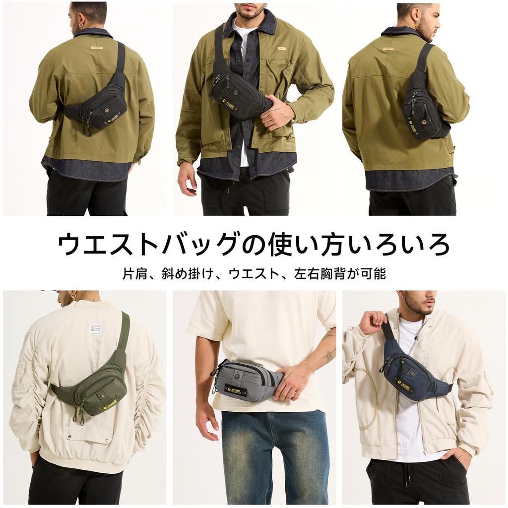 YOWUBA Waist Crossbody Work Large Shoulder Multifunctional for and Work Men's Bag, Bag, Bag, Capacity, Waterproof, Bag, Fishing, Travel, (Black)