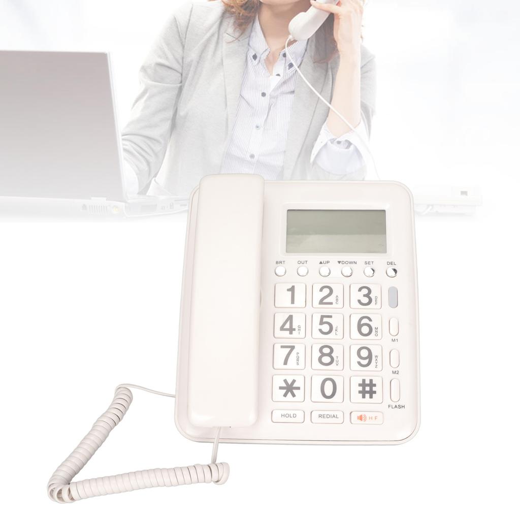 Corded Telephone Caller ID Full Hands   Fixed Landline with Blue Screen for