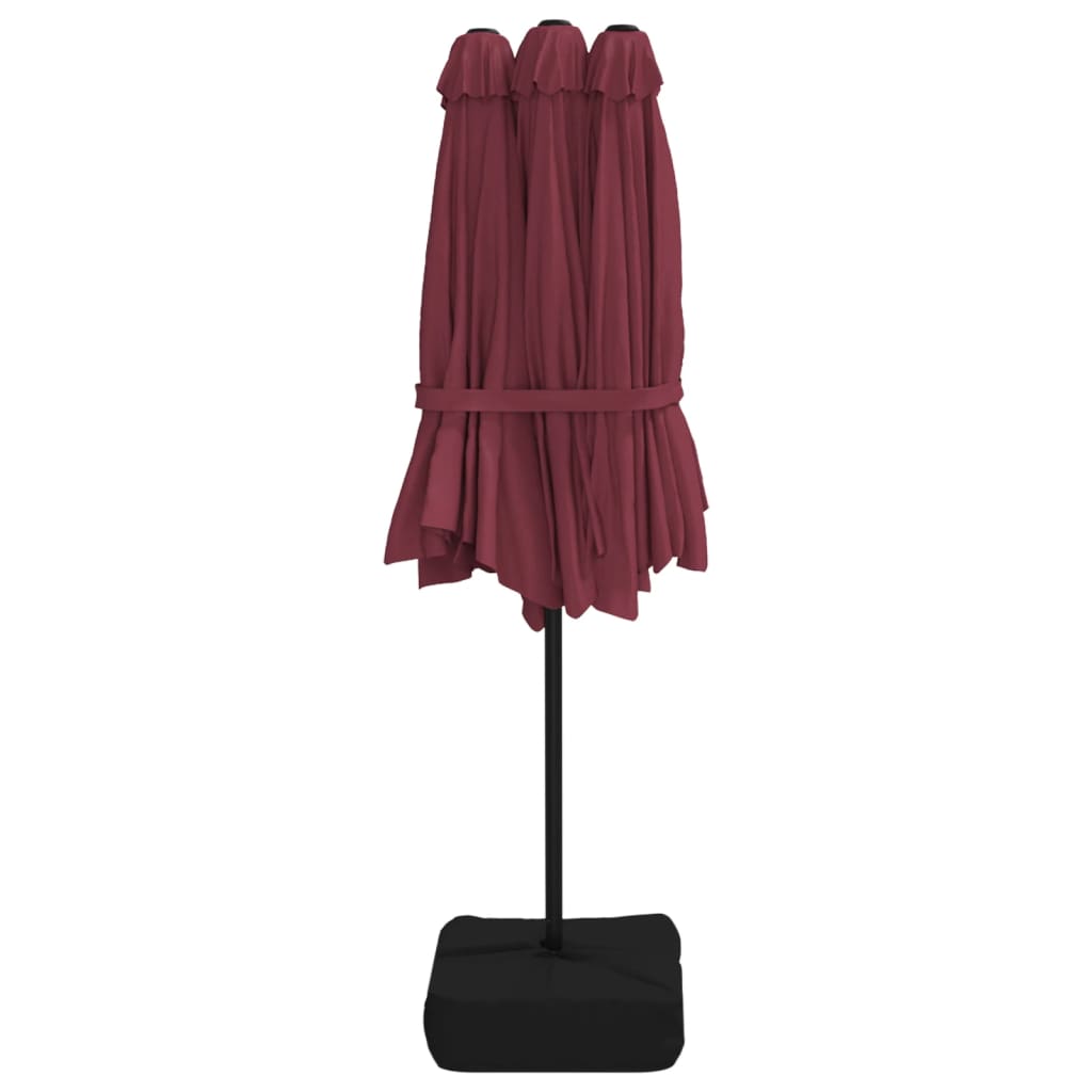 Vidaxl Podwójny Parasol Ogrodowy, Bordowy, 449X245 Cm