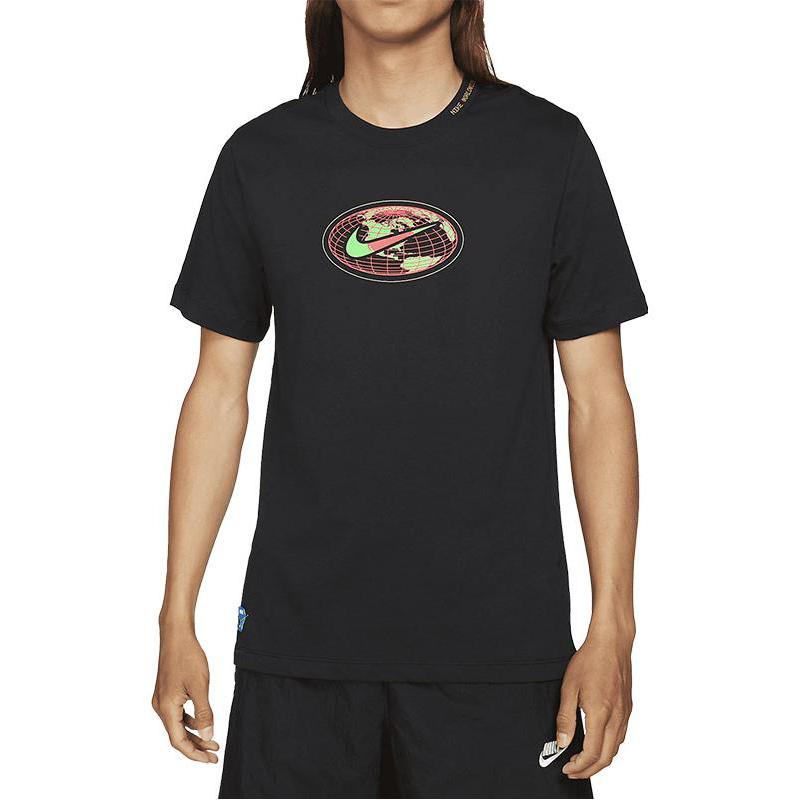Nike Maglione Girocollo Con Logo del Marchio E Stampa Colorata T-Shirt Uomo Top Nero DJ1375-010