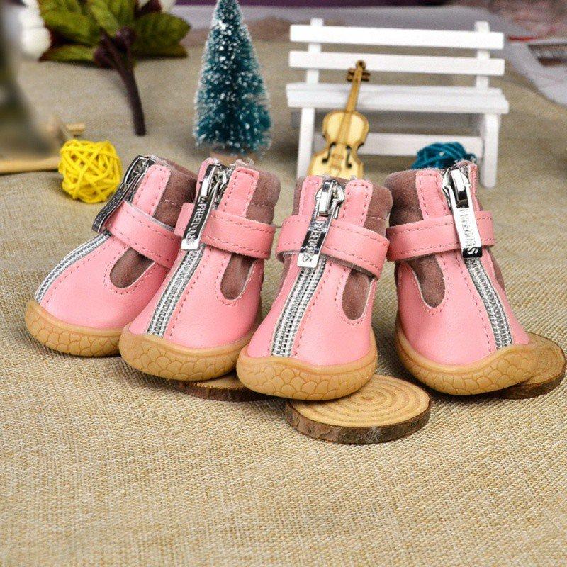 💰Kaufe 4pcs Antislip Rain Dog Shoes Booties Dog Shoes Winter Warm