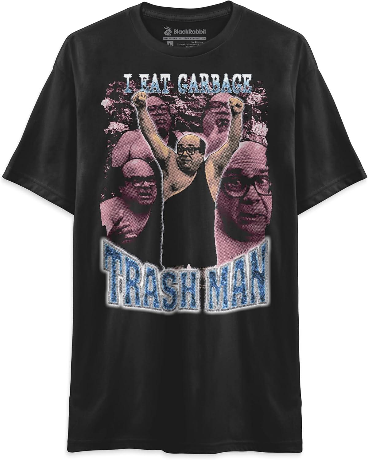 Всегда солнечно в Филадельфии Мусорщик Дэнни ДеВито Фрэнк Рейнольдс Ретро Винтаж Подделка Борьба Унисекс Классическая Футболка S чёрный