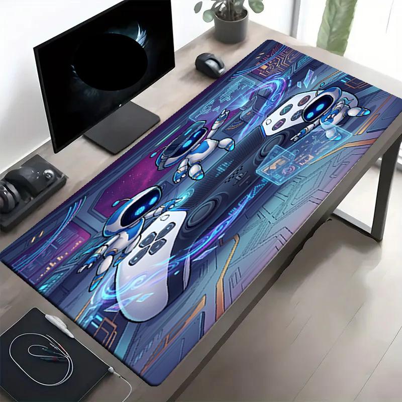 Cosmic Bot Crew Print Mouse Pad, Anti‑Slip Desktop keyboard Mat, for PC Laptop Gaming Working Daily Use, Cool Festival Surprise Gift