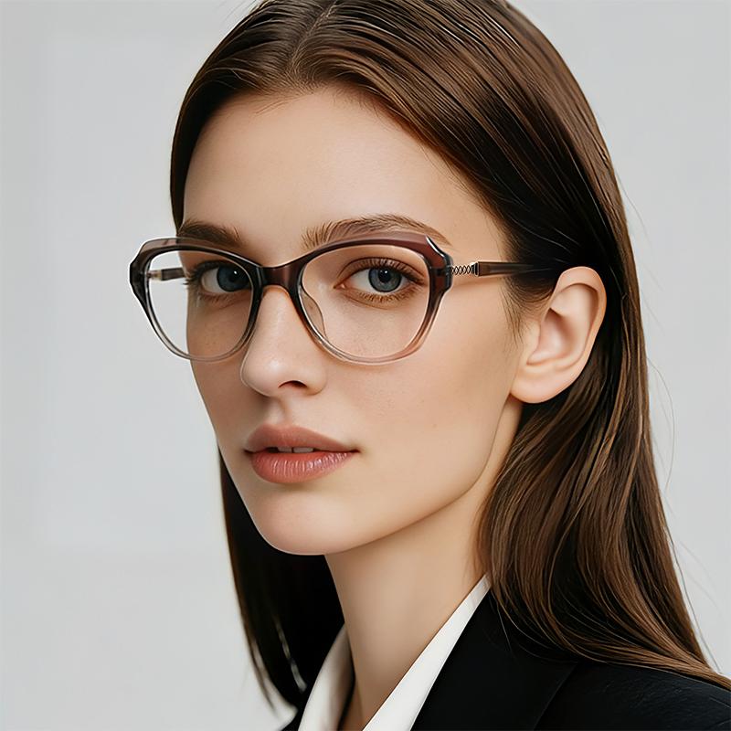 Luxury Brand Designer Cat Eye Anti Blue Light Glasses Women Retro Big Frame TR90 Eyeglasses Optical Spectacle Frames