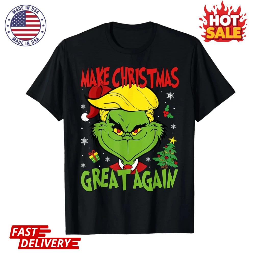 

SALE Make Christmas Great Again Funny Santa Trump 2024 Men Xmas Inspired T shirt L