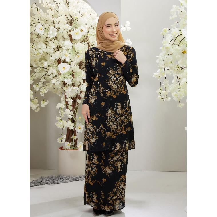 

2025 new design printed pattern high quality fabric Kurung Pahang ladies Muslim suit comfortable breathable elegant sweet series fashion trend classi 4XL зелений