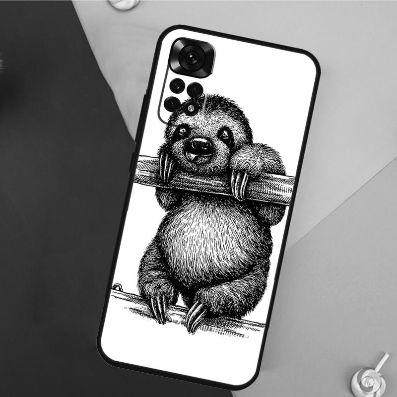 Kawaii Cute Sloth Face Cover For Xiaomi Redmi Note 14 13 Pro 12 11 9 10 9S 10S 11S 12S Redmi 14C 10C 12C 13C Case