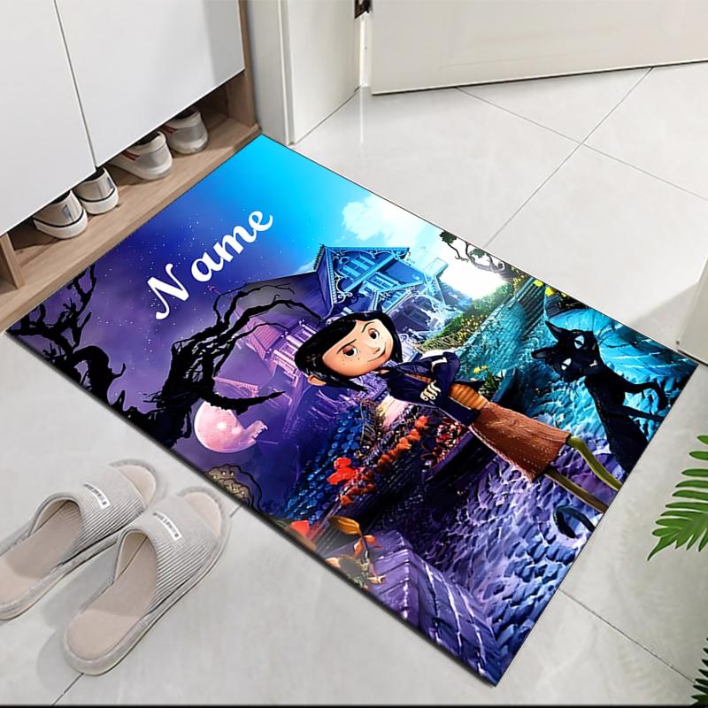 Custom Name Coraline Printed Carpet, for Office Chair Living Room Bedroom Kitchen Room Decor Gifts.