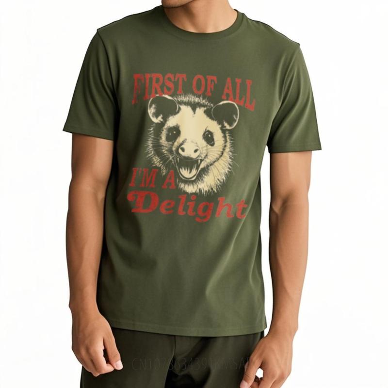 Street Wear For Unisex Short Sleeve Tshirt Daily Wear First Of All Im A Delight Opossum Face Cool For Unisex Teeshirt Cheap Tshirt