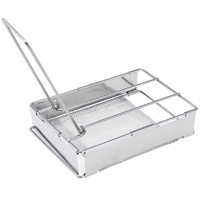 

Adjusted Bread Toaster Stand Folding Grill for Campfires & Picnics Barbecue Steel Camping Toaster Holder Rack 1