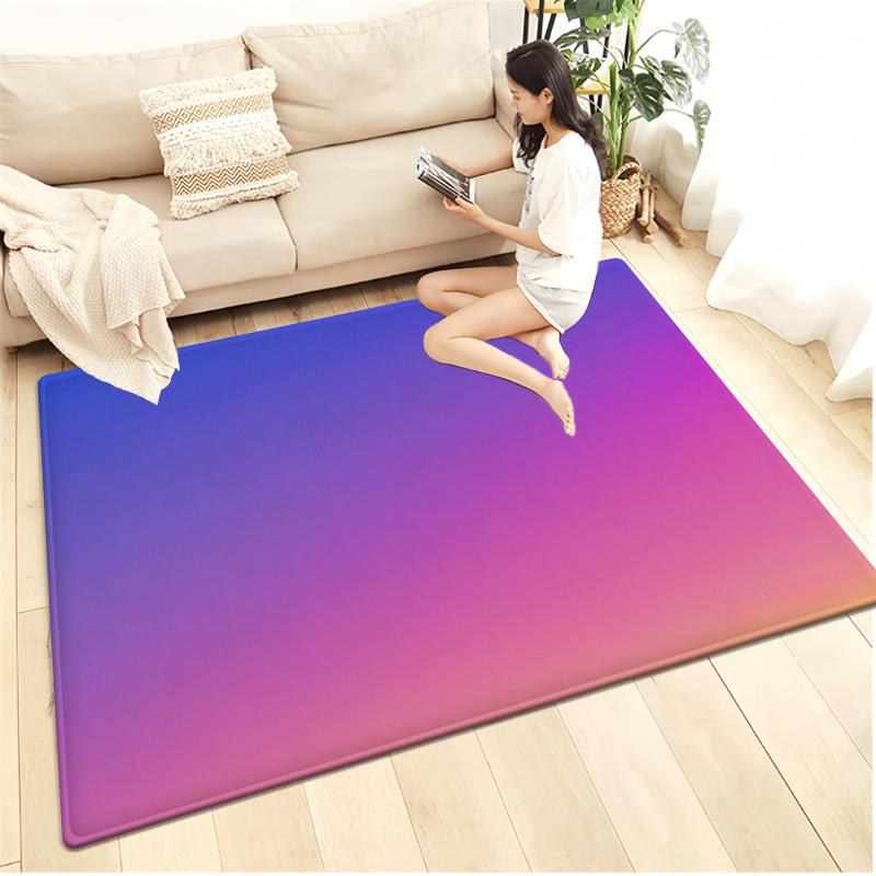 Dopamine Gradient Color Large Carpet Non Slip Soft Cartoon Kids Bedroom Living Room Floor Mat Home Decor Children's Play Carpet