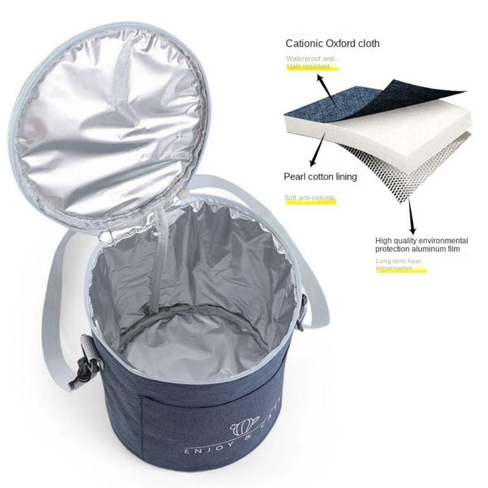 Oxford Round Lunch Bag Large Capacity Thermal Bag  with Rice At Work