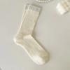 5 Pairs Women Solid Color Small Leg Socks Fashionable Sweet Style Summer Thin Mesh Hollow Breathable Casual Stacked Socks