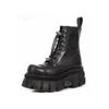 Heavy Metal Platform Punk Boots Razor Decor Gothic Motorcycle Boots Mid Calf
