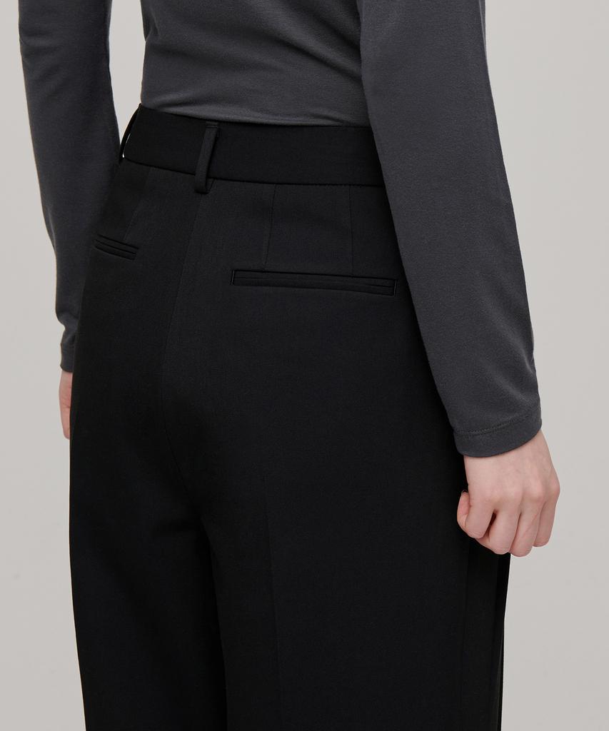 MUSINSA STANDARD WOMAN Women'S Three-Puck Semi-Balloon Slacks [Black]