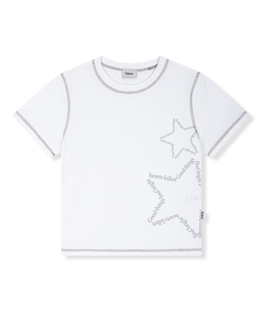 FALLETT Star Lettering T-Shirt White