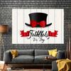 1pc, Polyester Father'S Day Top Hat Party Banner, Versatile Decor For Weddings, Birthdays, Anniversaries, Christmas, New Year, Valentine'S Day