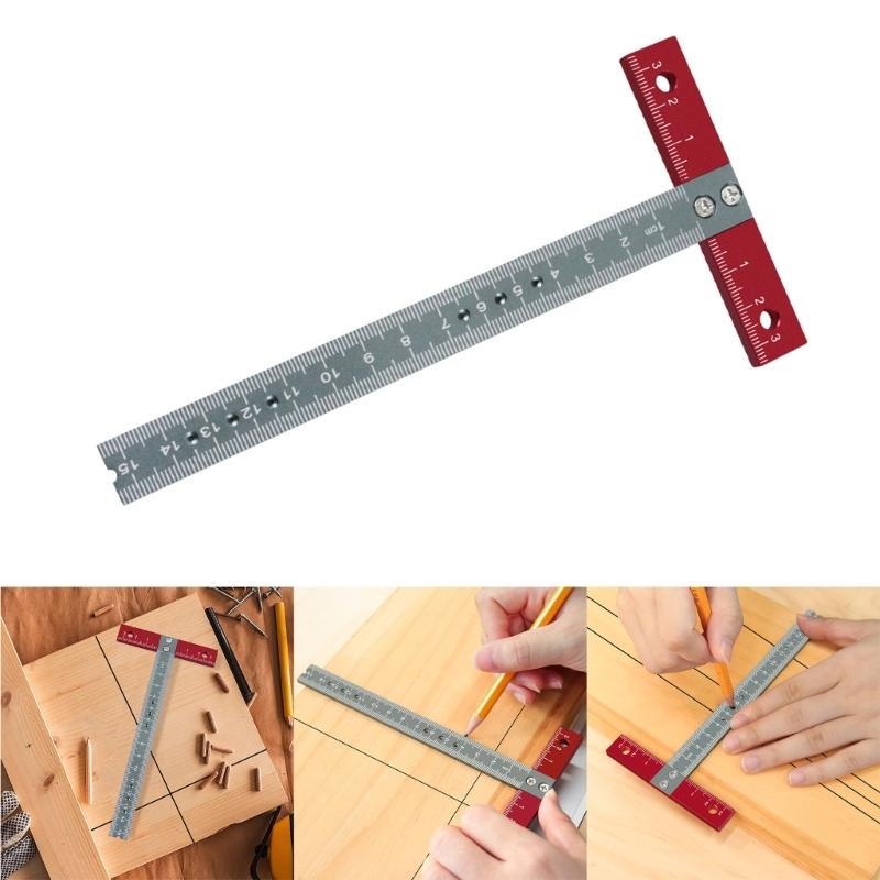 Precise T Square Ruler for Art Framing and Drafting, Aluminum Alloy Measure Tool Accurate Angles Measurement Projects